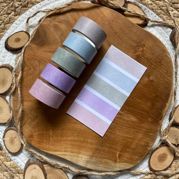 WASHI TAPE - Set van 5 pastel gespikkeld