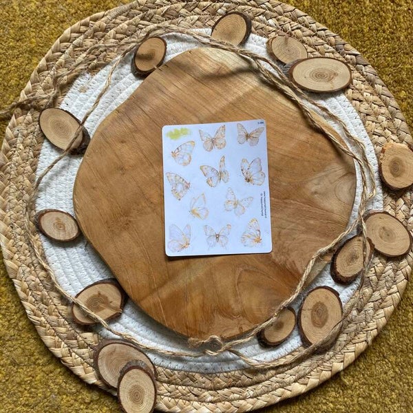 STICKERS - Vlinders wit/goud
