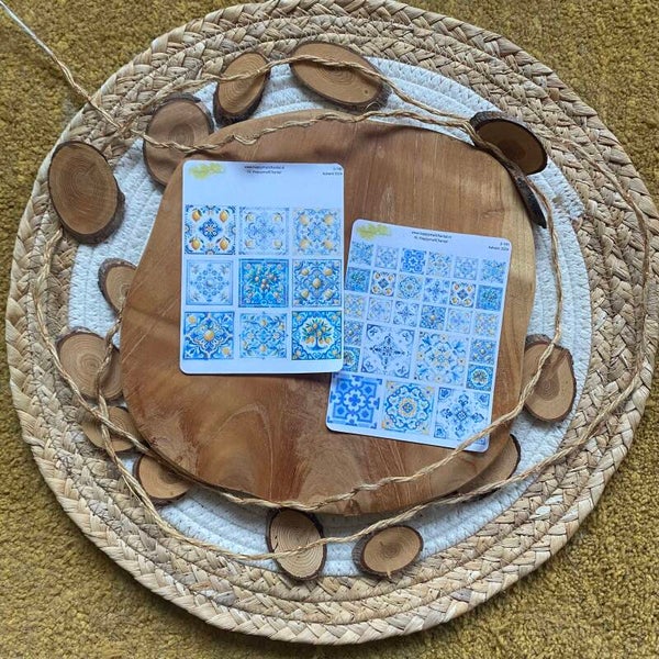 STICKERS - Tegels blauw/citroenen (Advent 2024)