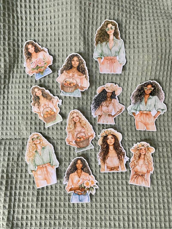 DIE CUT STICKERS - Peaches & Cream meisjes