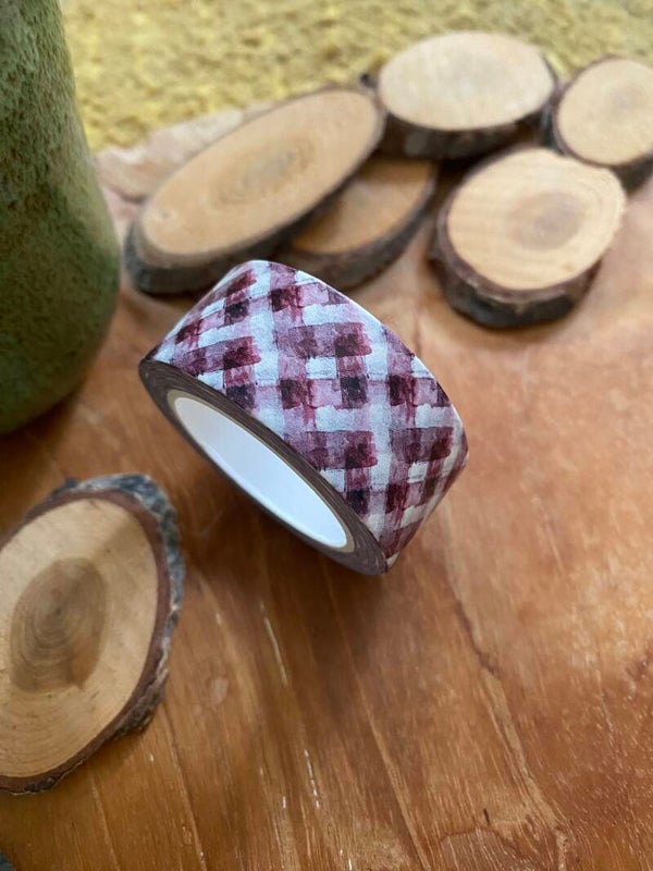 🌹Happymailchantal- Washi tape - Burgundy plaid - 20mm x 10m