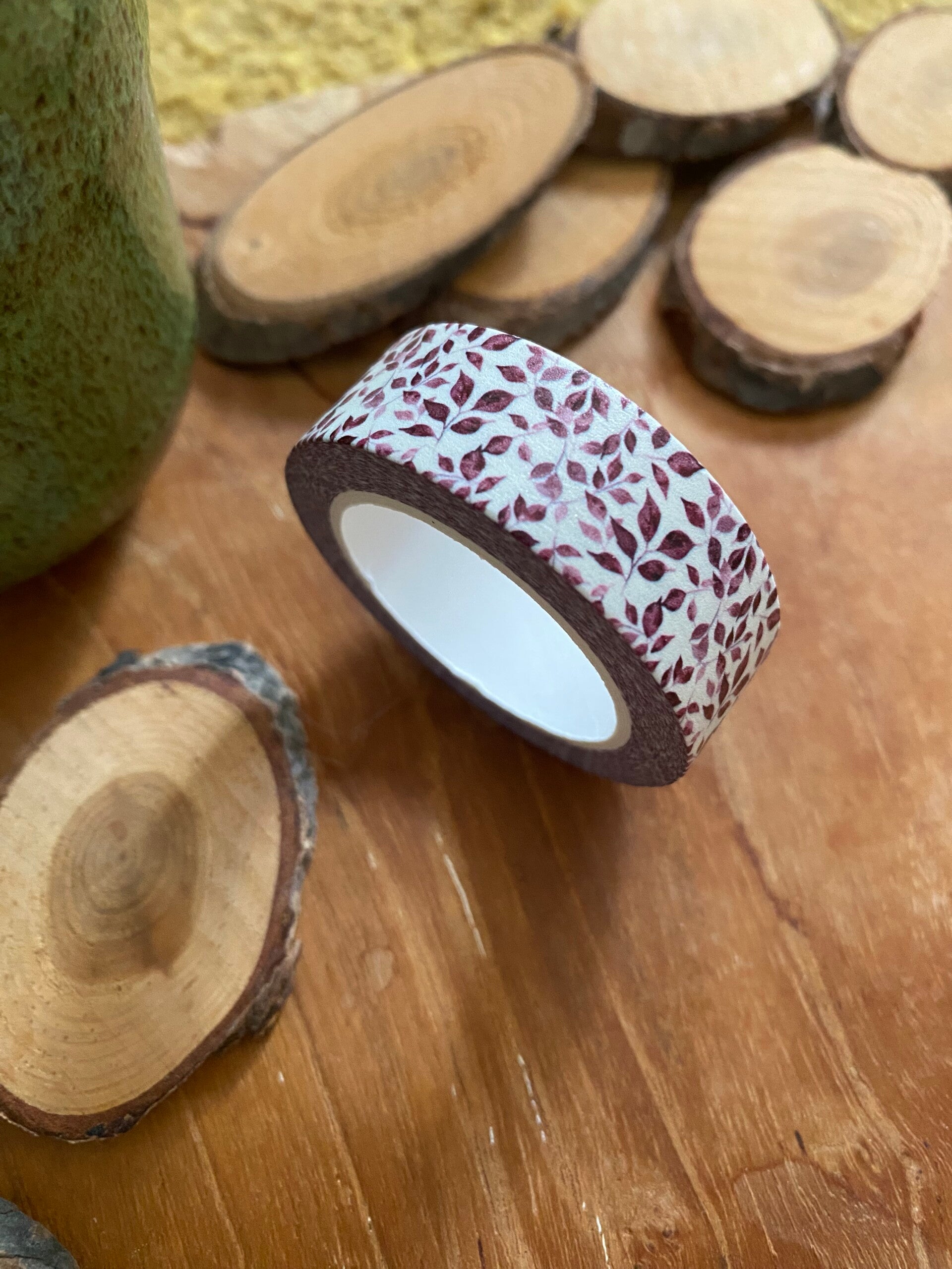 🍂 HappymailChantal - Washi tape - Burgundy leaves - 15mm x 10m