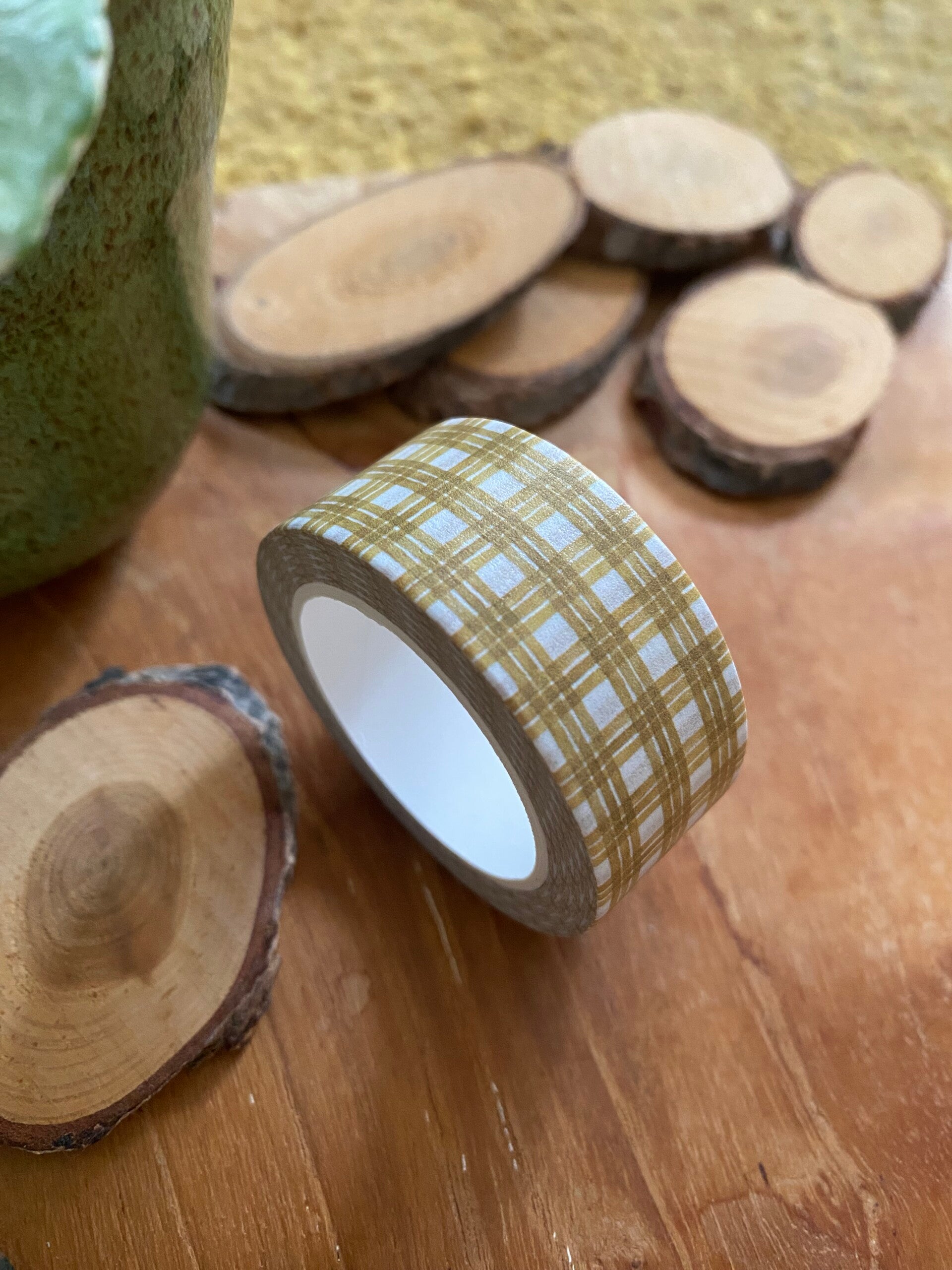 💛 HappymailChantal - Washi Tape – Plaid Oker (20mm x 10m)