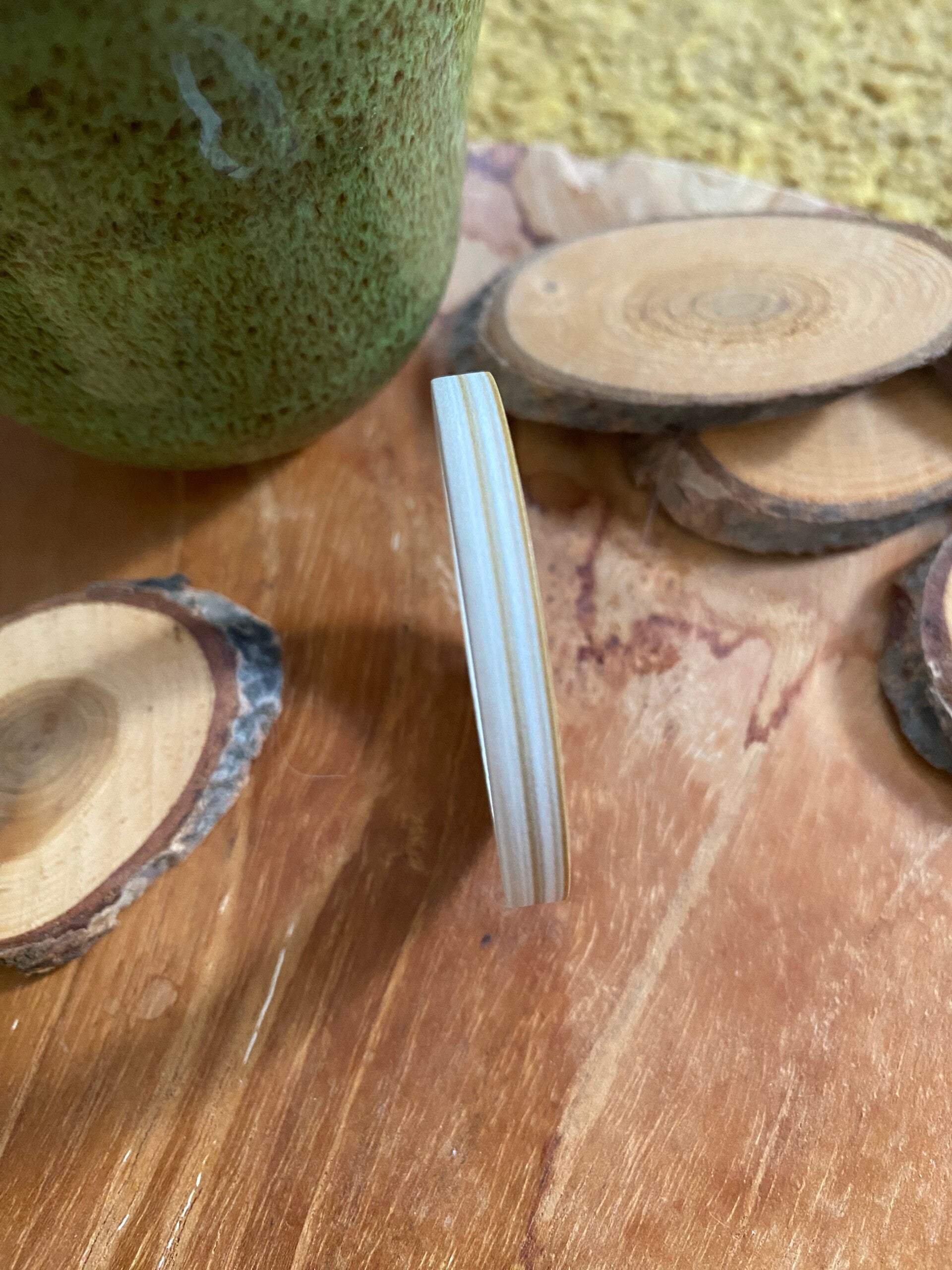 💛 HappymailChantal - Washi tape - Oker gestreept - 5mm x 10m