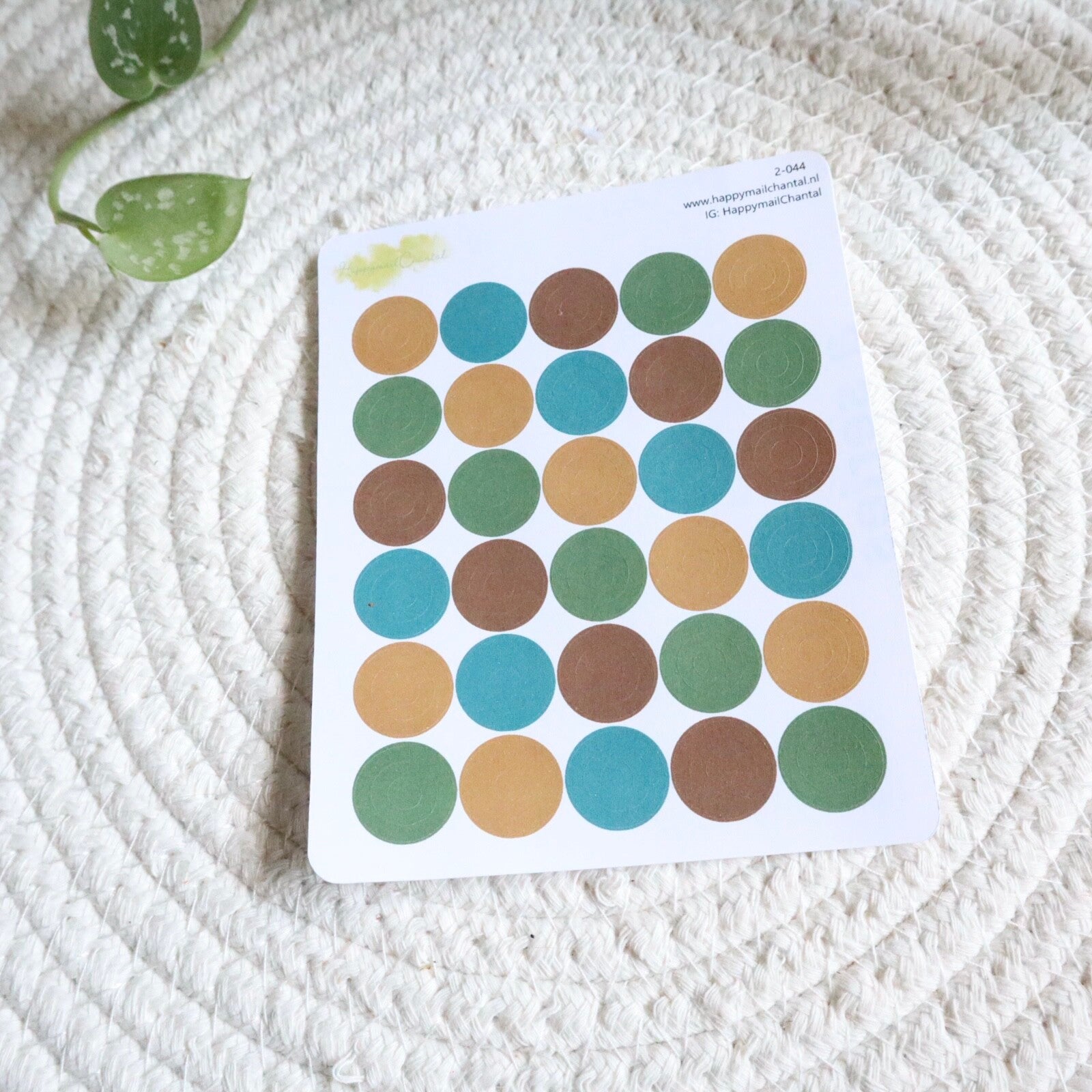 STICKERS - Cirkels Oker, groen, bruin, petrol