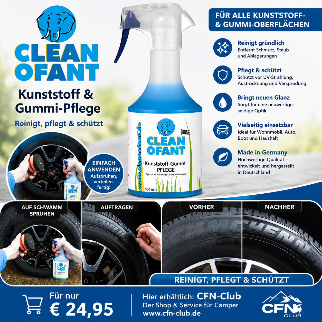 Cleanofant 🐘 Kunstoff & Gummi-Pflege