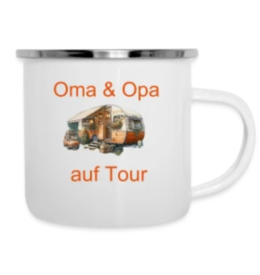 Emaille-Becher Oma u. Opa