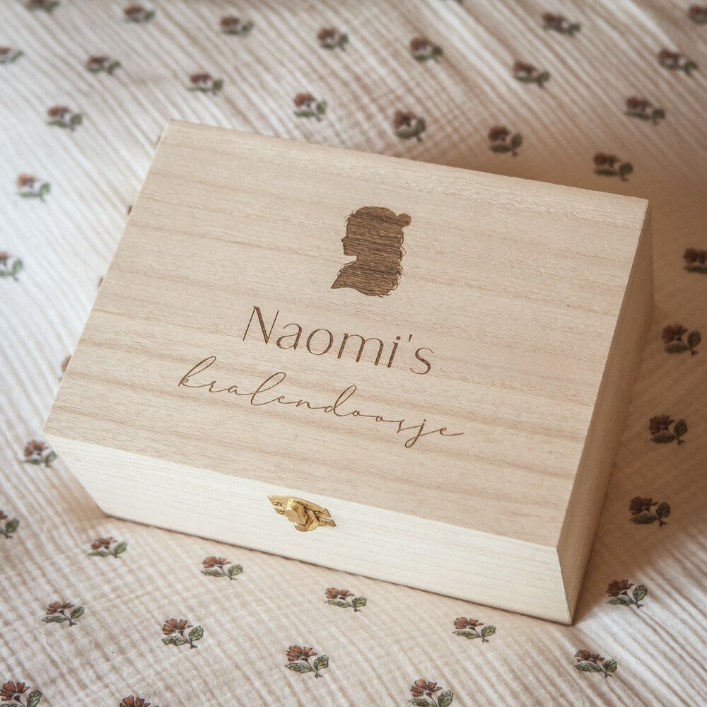 Houten kistje met naam