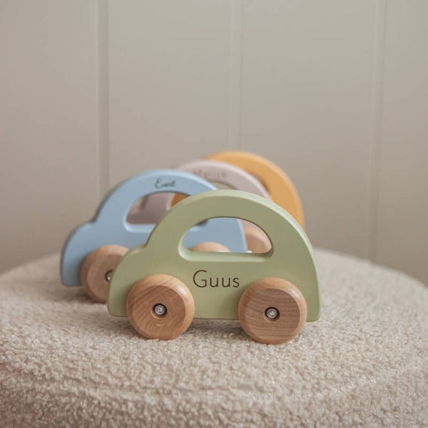 Houten auto met naam | Groen