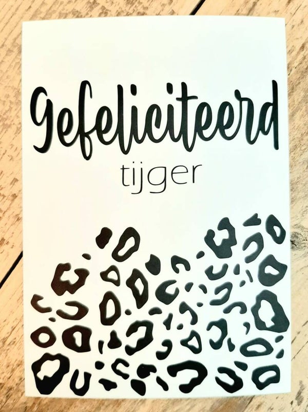 Kaart Gefeliciteerd tijger
