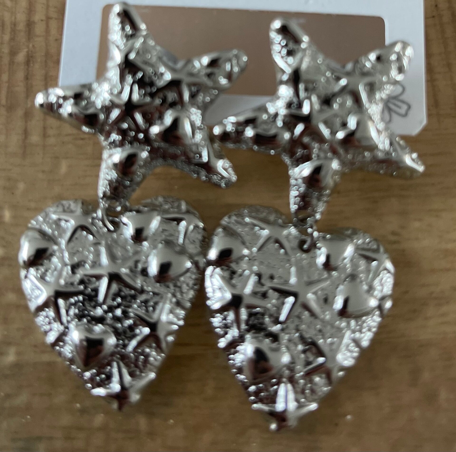Star heart oorbellen