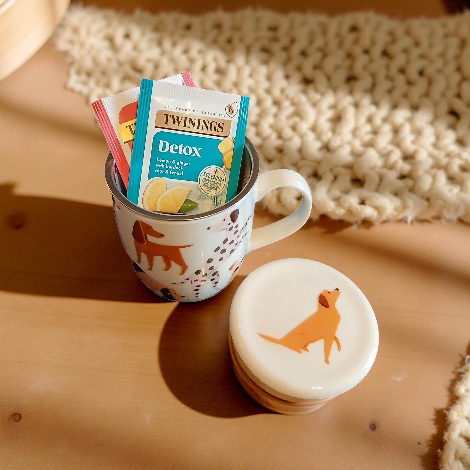 Barks Dog Infuser Mug with Twining's Herbal Teas Gift Set