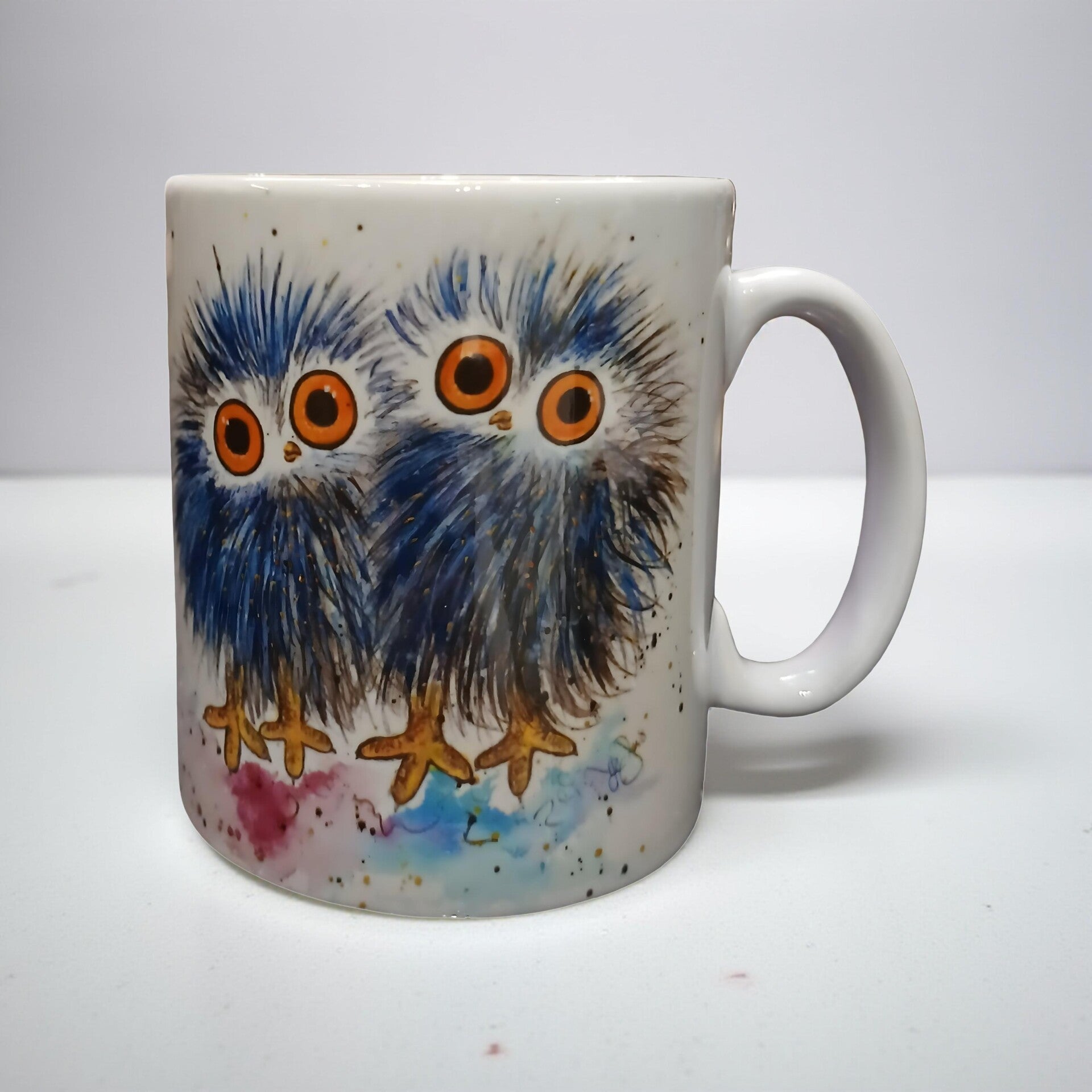 Couple Fuzz Design Earthenware Ceramic Mug Gift Set with Twining's specialty Herbal Teas Gift Idea