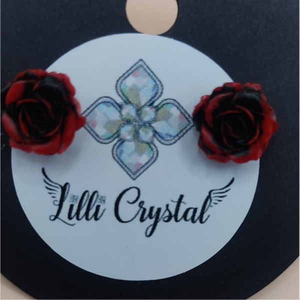 Różyczki czerwono - czarne sztyft stal chirurgiczna