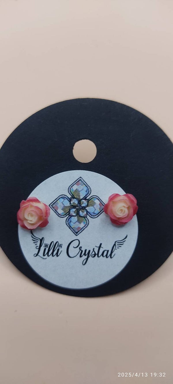 Różyczki kremowo - malinowe - sztyft stal