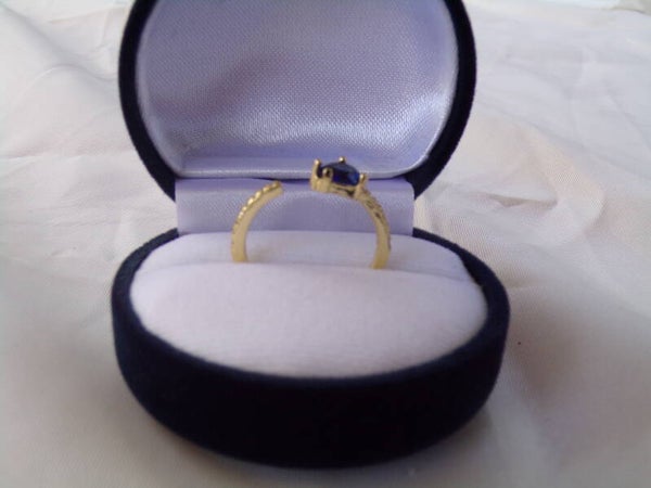Bague femme goutte bleu