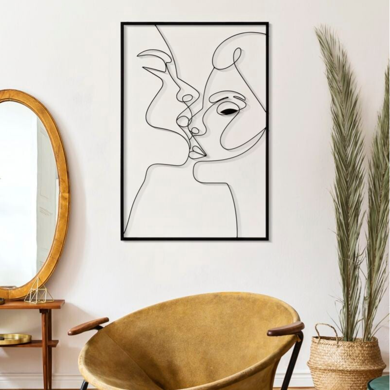 Pannello decorativo in ferro KISS 60x90 cm