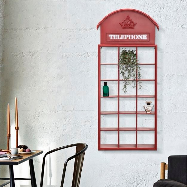 Bacheca cabina telefonica portaoggetti 52x15x120 cm