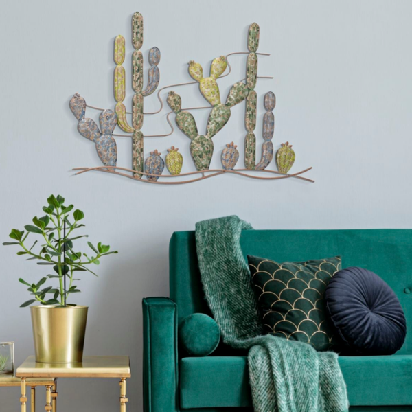 Pannello decorativo in ferro CACTUS 90x64 cm