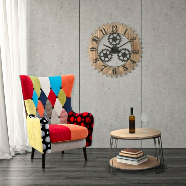 Poltrona LETIZIA in tessuto patchwork 73x79x106 cm