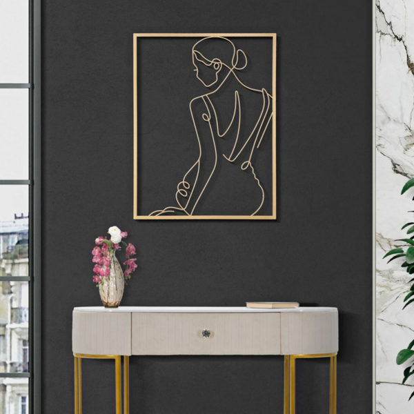 Pannello in ferro gold WOMAN 60x80 cm