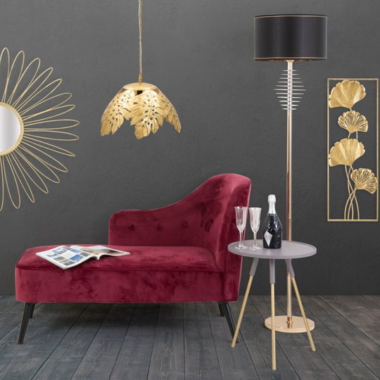 Poltrona chaise longue PARIGI in velluto bordeaux