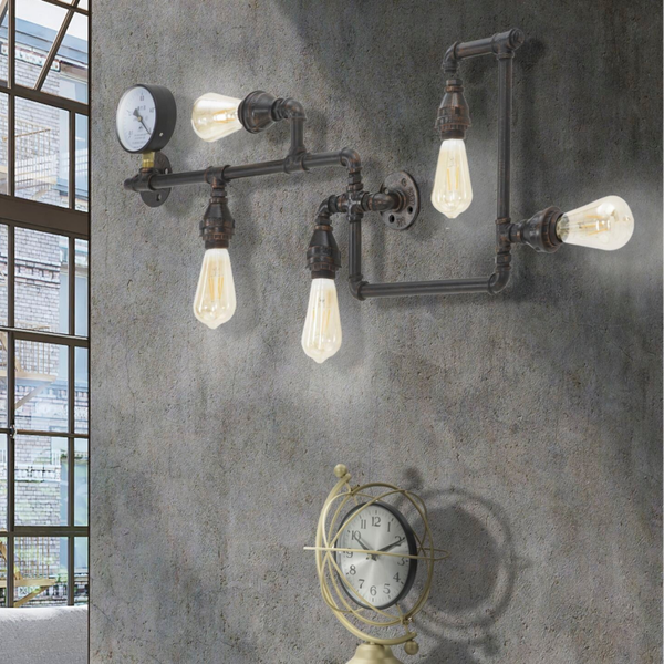 Lampada da muro industriale in stile Steampunk
