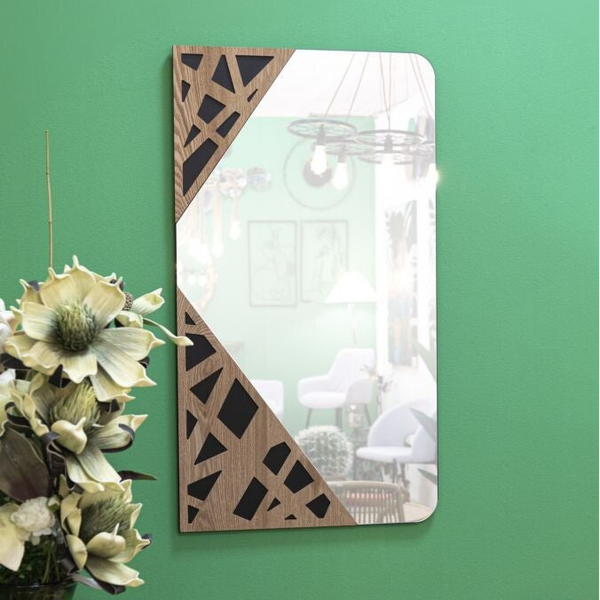 Specchiera di design in legno e vetro