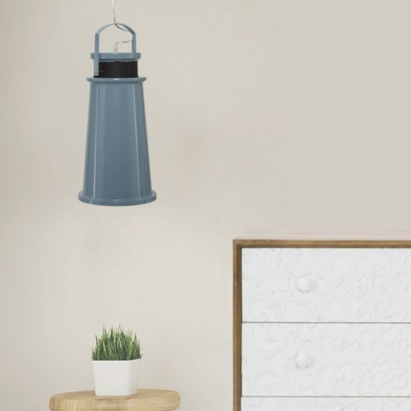Lampadario grigio in metallo – Ø 20 x H 42 cm