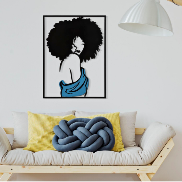 Pannello decorativo in ferro nero e blu AFEF 60x80 cm