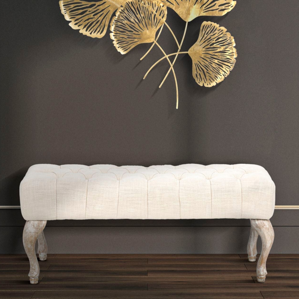 Panchetta SHABBY 97x42x40 cm legno e tessuto