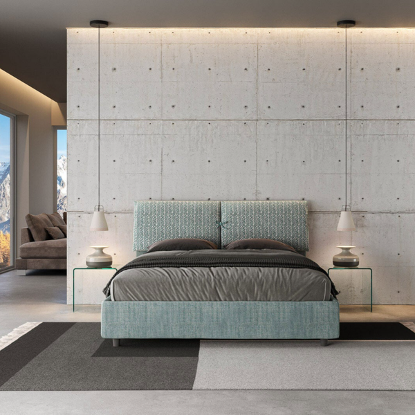 Letto matrimoniale MADOS con contenitore doppia alzata