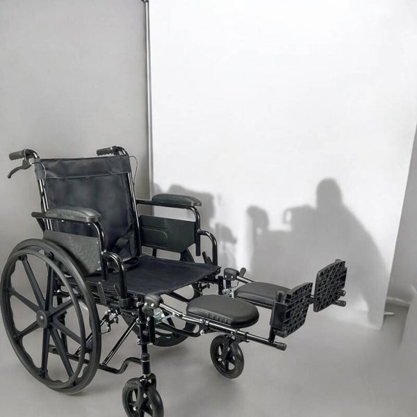 Lightweight Folding Wheelchair Elevating Padded Leg Rest Supports Self Propelled