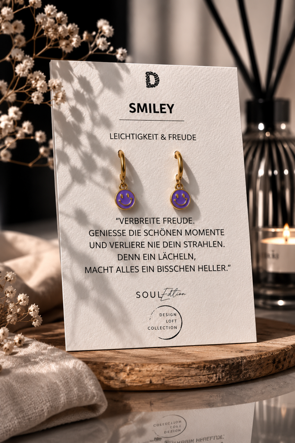 Smiley Ohrringe Gold