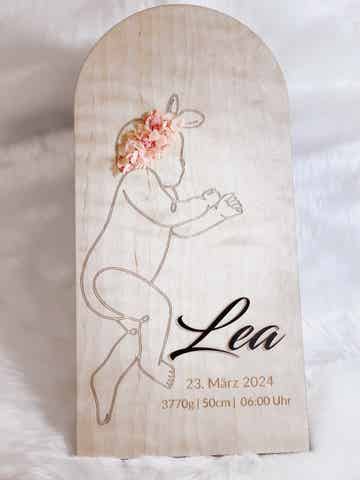 Geburtstafel "NEW BORN" aus Holz