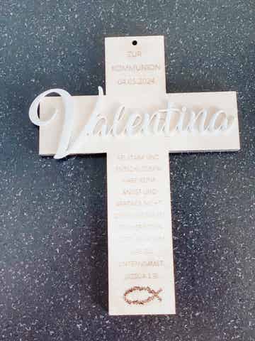 Kreuz "CROSS" für Taufe, Kommunion..