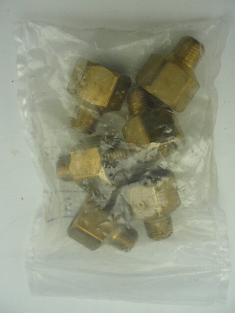 Lot of 6 McMaster Carr 50785K614 Brass Reducer, ½” NPT(F) X ¼” NPT(M), 1000PSI at 72 Deg F