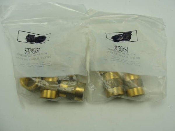 Lot of 8 McMaster Carr 50785K94 Brass Hex Coupling, ½” NPT(F), 1000PSI at 72 Deg F