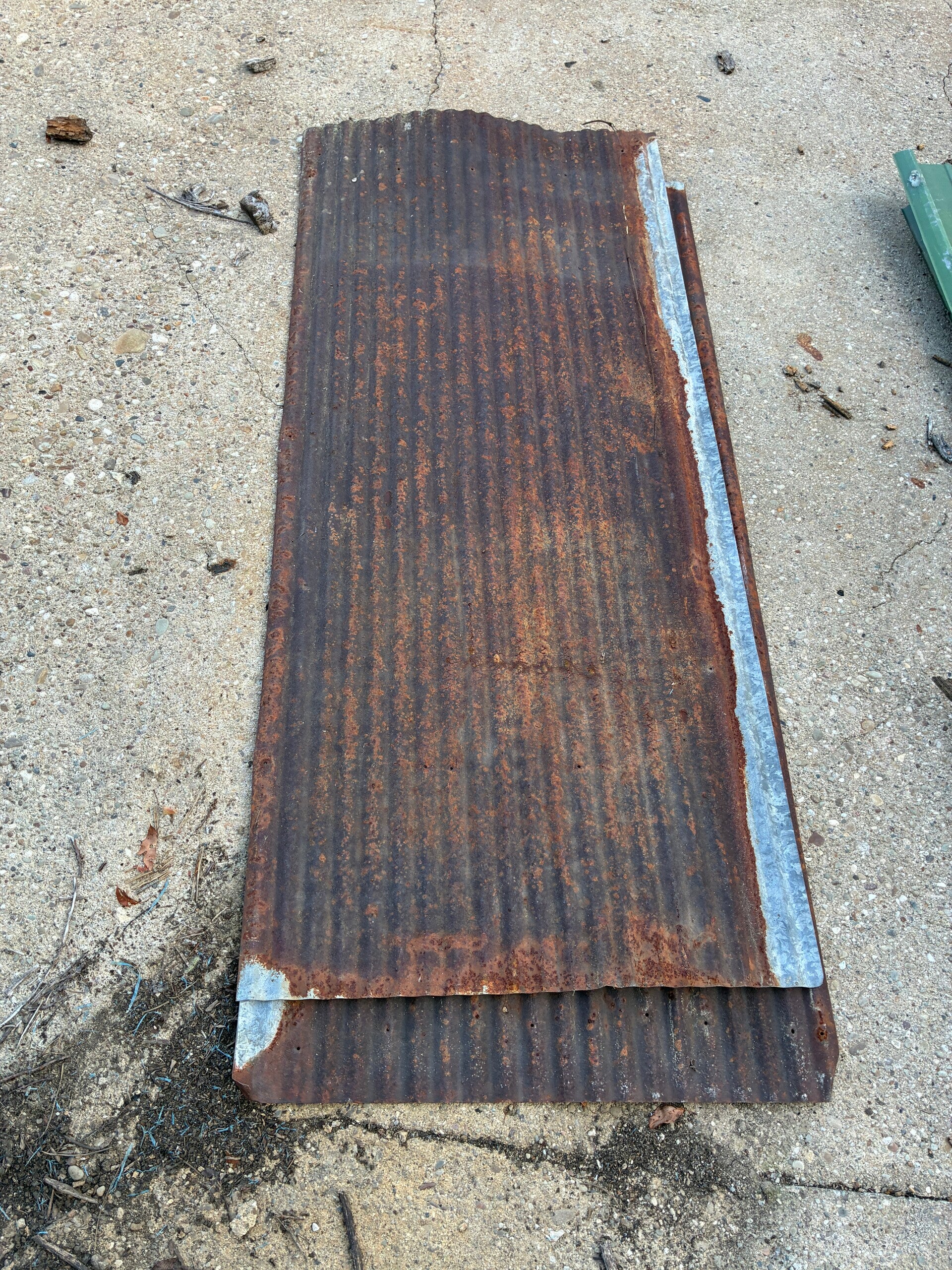 Salvaged Corrugated Metal Roofing