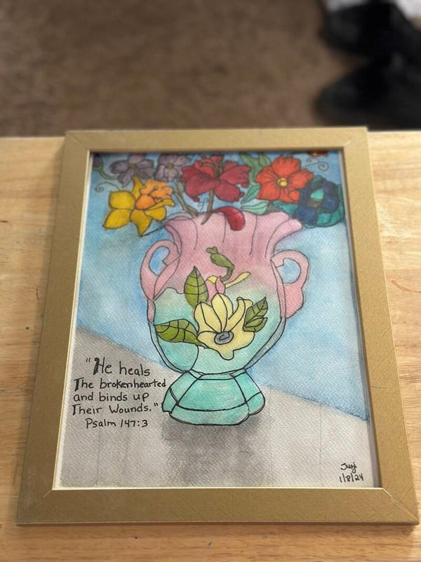 Antique Flower Vase Psalm 147:3