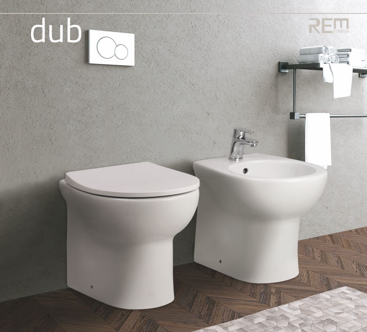 sanitari in ceramica bianca lucida, vaso e bidet