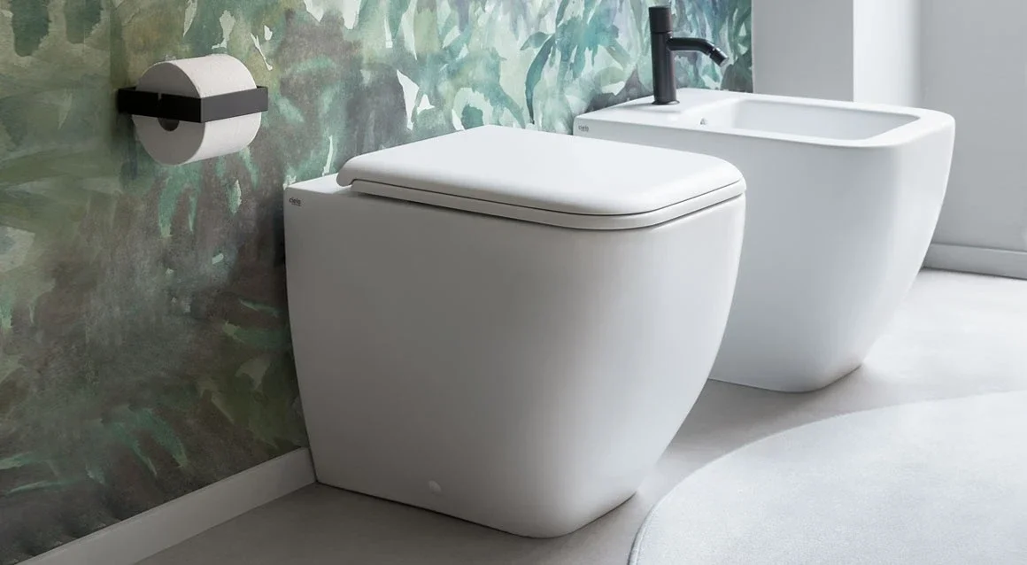 sanitari shui confort ceramica cielo vaso e bidet in ceramica bianca lucida