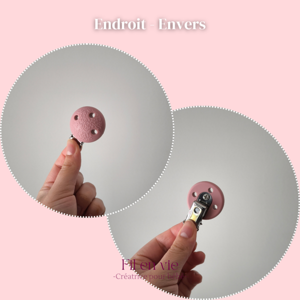 Attache-tétine clip Fleurs en relief