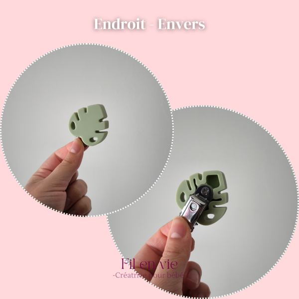 Attache-tétine clip Monstera