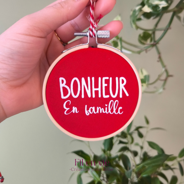 Tambour de Noël - Bonheur en Famille (rouge)