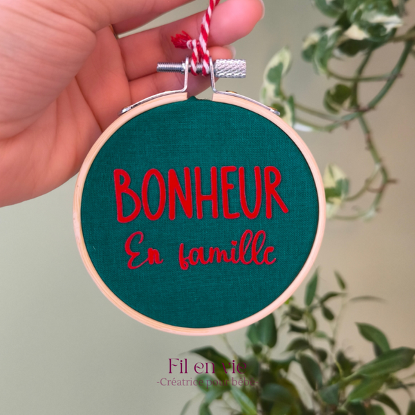 Tambour de Noël - Bonheur en Famille (vert)