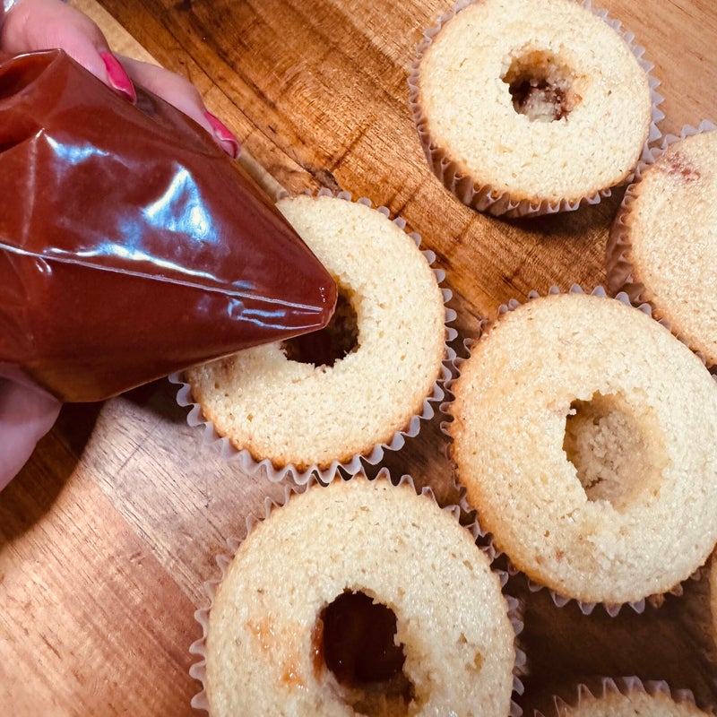 Plastic bag with corner cut makes a more controlled filling