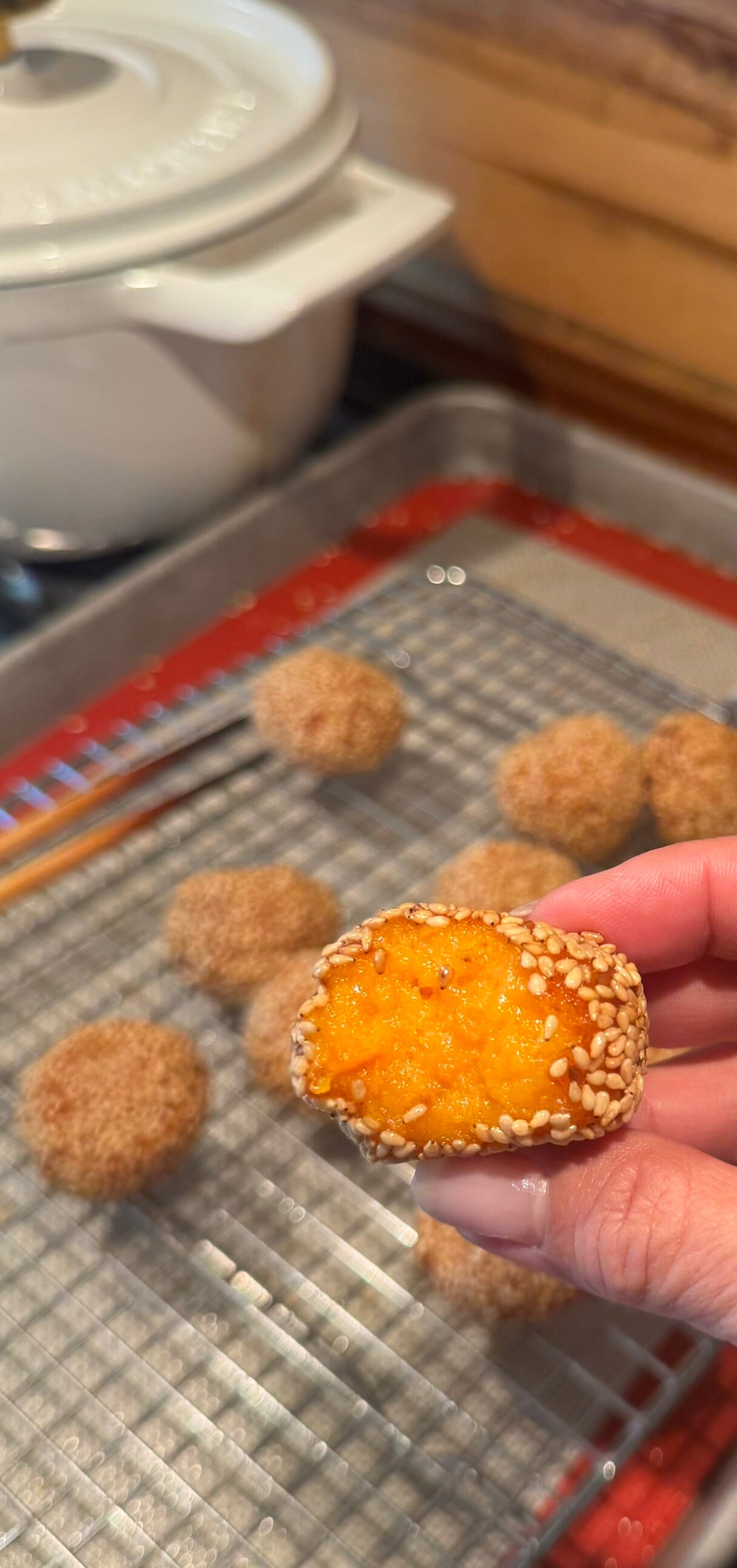 Sweet Potato Sesame Balls (Fried Goodness) / Tennis Snacks / Recipes | Cooking with Aloha, Texas Sty