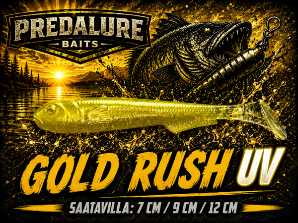 Predalure Baits  paddle tail Gold Rush UV  6kpl