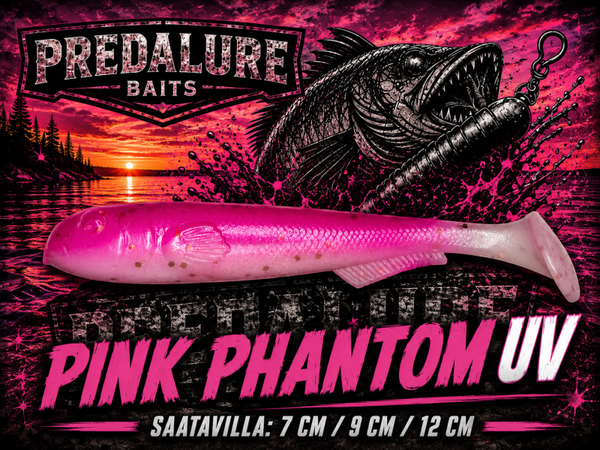 Predalure Baits Paddle Tail Pink Phantom UV 6kpl